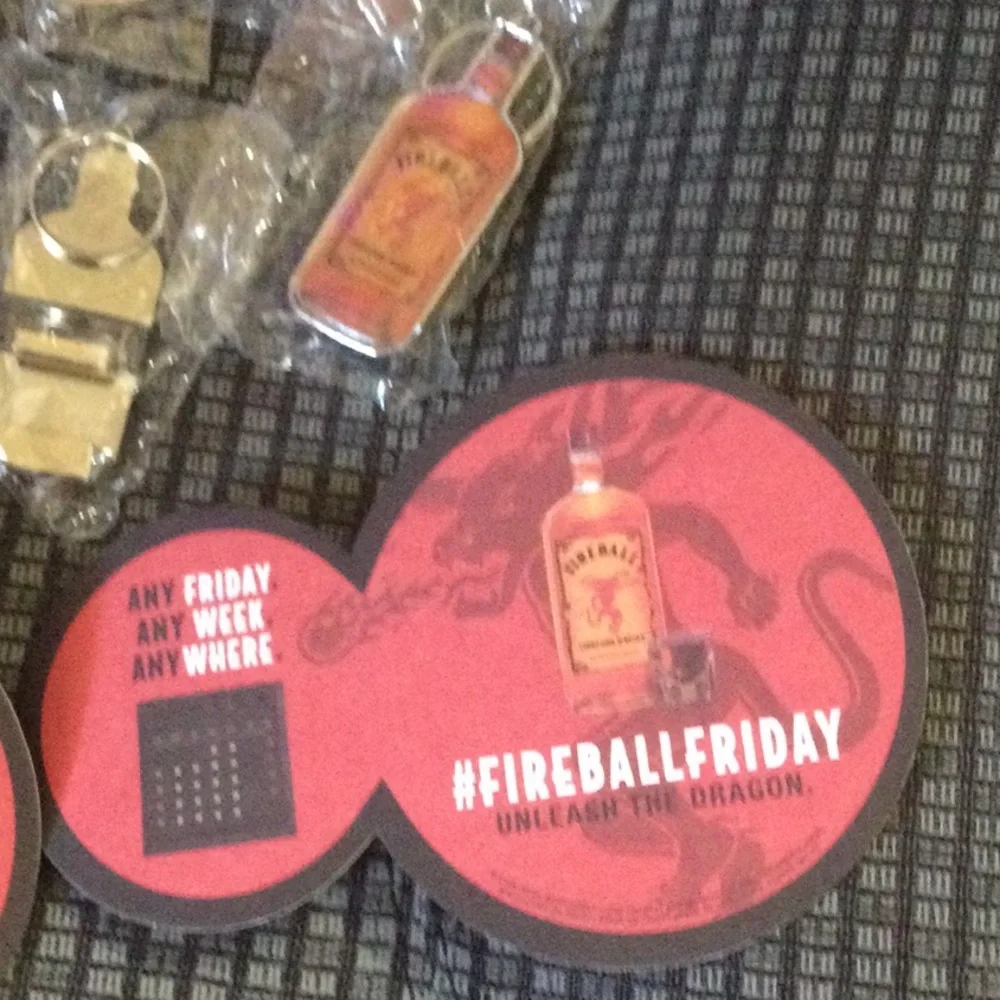 New 6 Fireball Coasters And 6 KeyChines